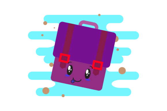Adorable School Bag Cute Kawaii Clipart