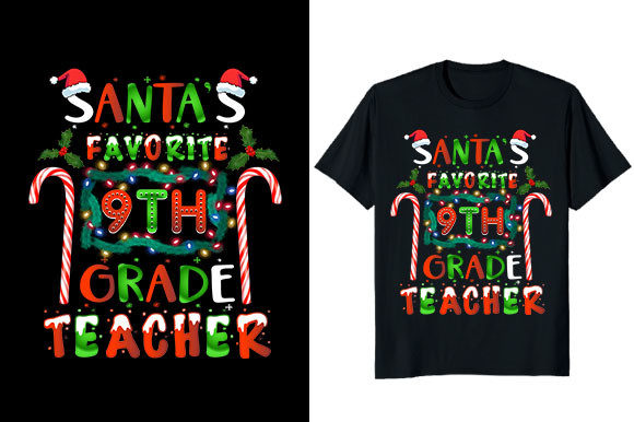 Charming 9th Grade Teacher Christmas T-shirt