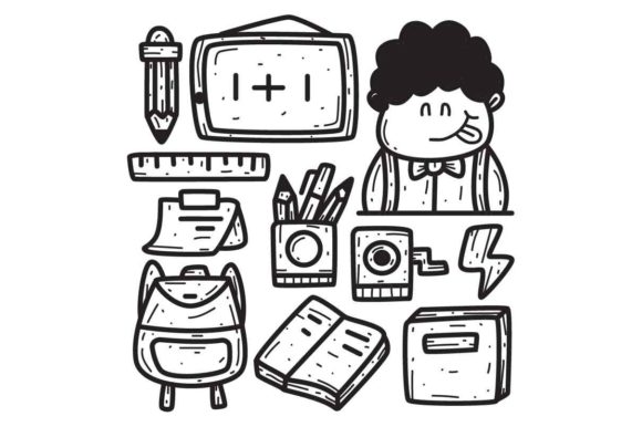 Charming School Kawaii Doodle Design