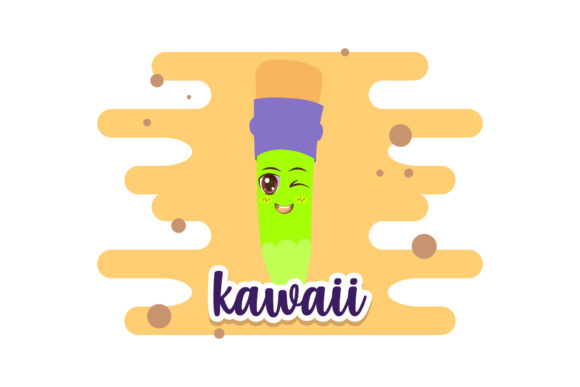 Charming School Pencil Character Kawaii Clipart