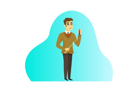 Man Teacher Illustration: A Versatile Design for Embroidery