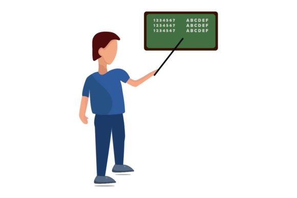 Teacher Day Flat Illustration: A Versatile Design for Embroidery