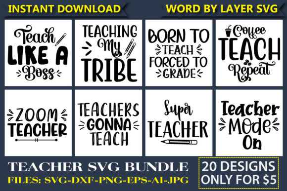 Teacher SVG Bundle Vol.3: A Versatile Design for Educators
