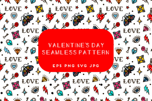Valentines Day Seamless Pattern - Vector