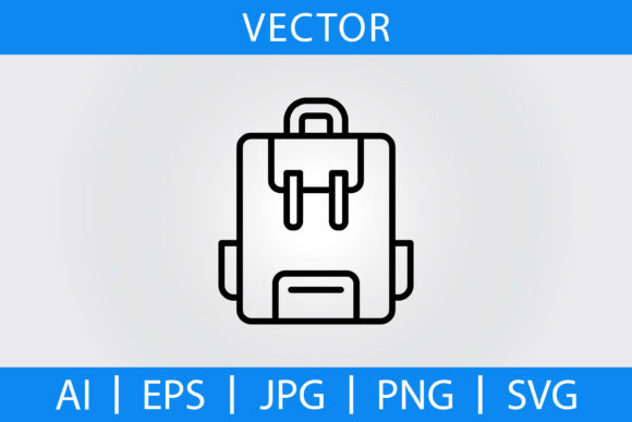 Vector School Bag Outline Icon: A Versatile Design